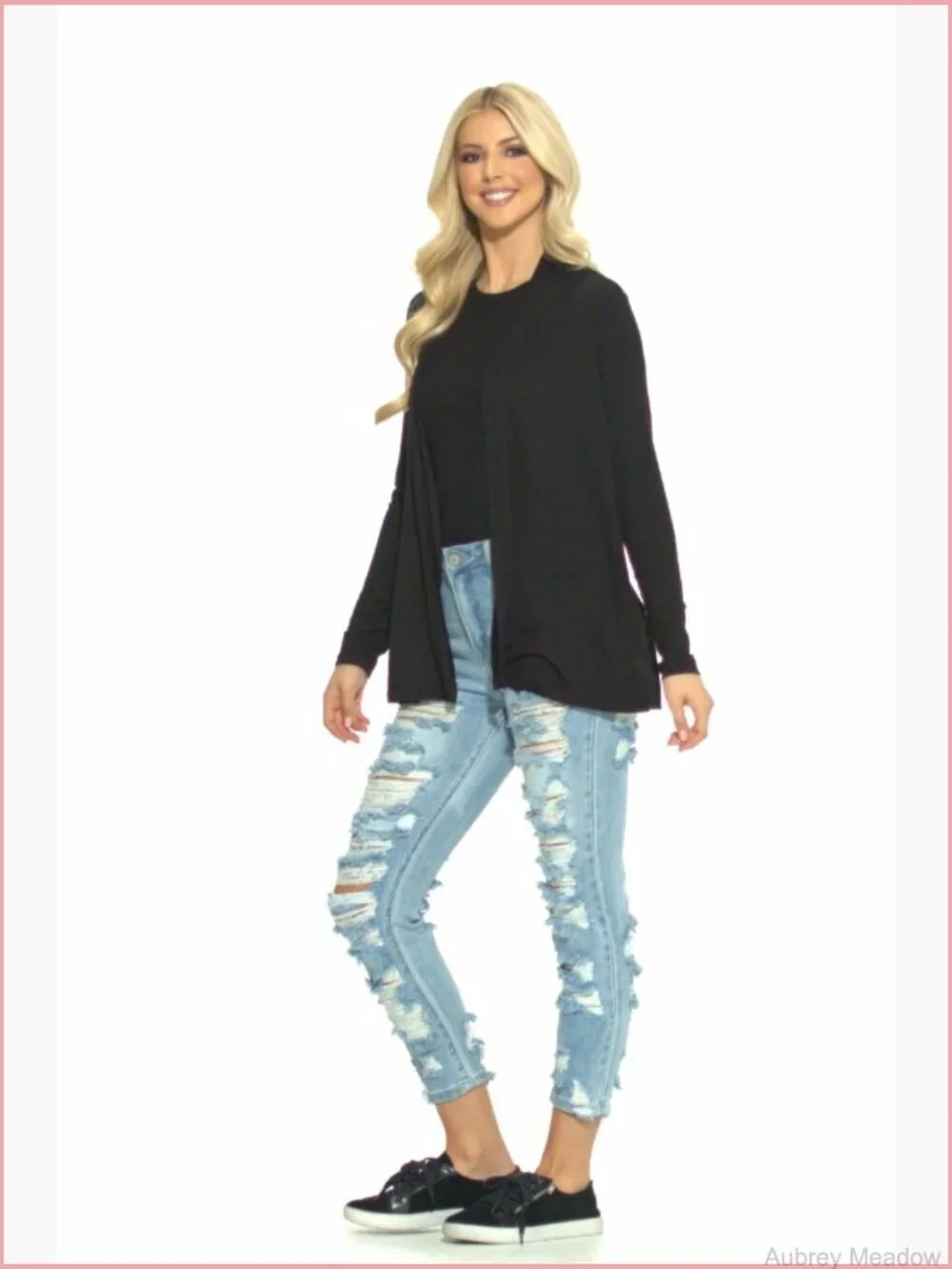 Long Sleeve Open Front Lightweight Viscose Cardigan
